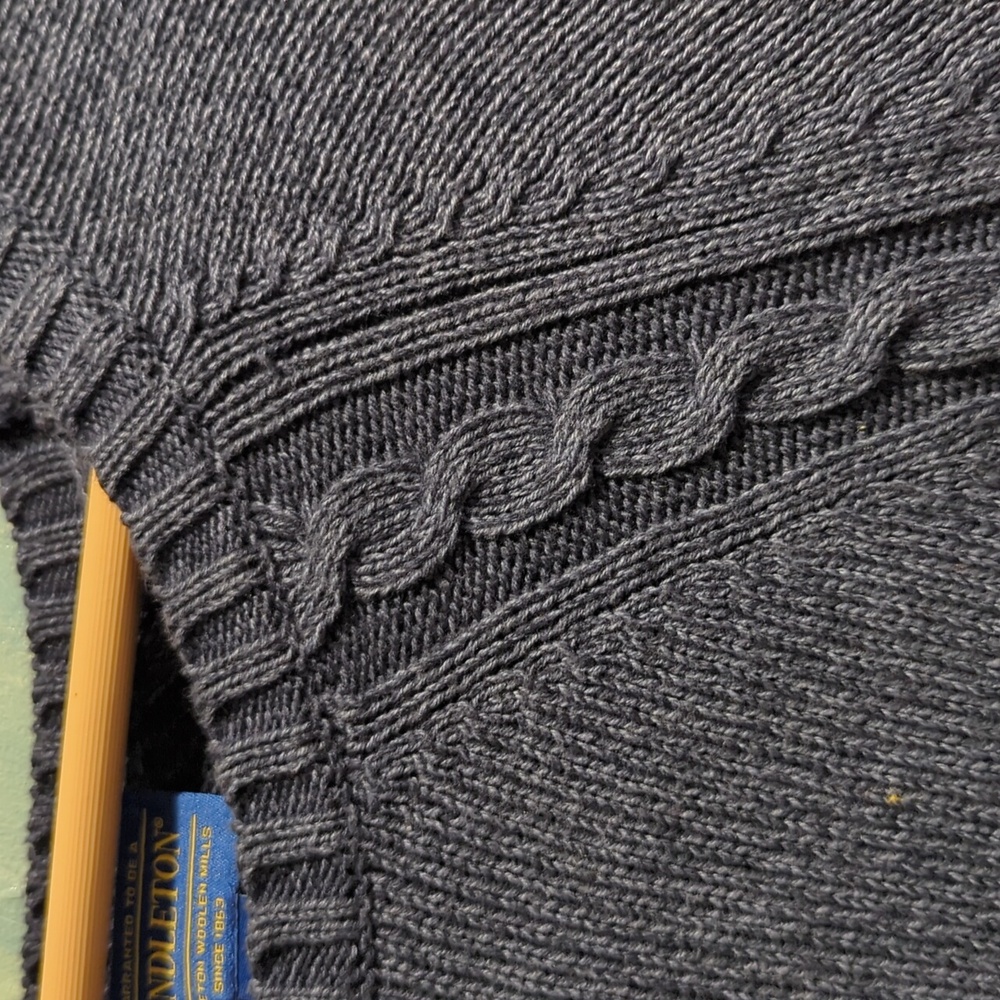 Pendleton Navy Blue Cotton Knit Pullover Sweater … - image 2